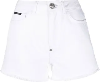 Crystal-Embellished Denim Shorts