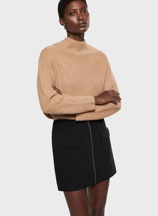 Zip Detail Mini Skirt
