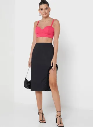 Side Split Asymmetric Skirt