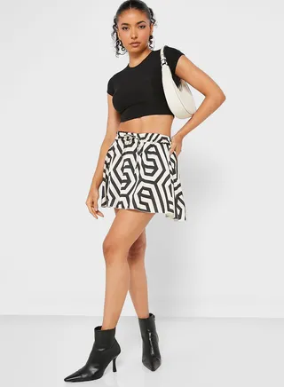 Geo Print Mini Skirt