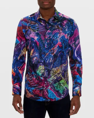 Men's Quasar Cotton-Stretch Sport Shirt