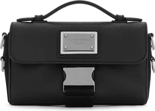 Black Logo Plaque Cross Body Bag