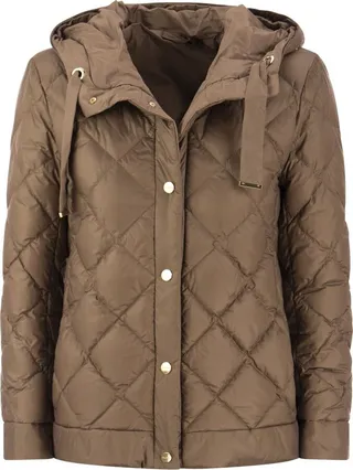 'S Max Mara Button-Up Hooded Quilted Jacket