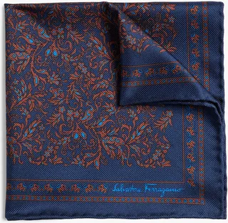 Printed silk-twill pocket square