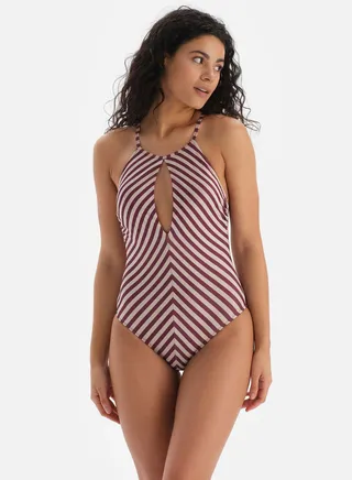 Halter Neck Cut Out Swimsuit