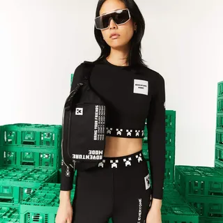 Unisex Lacoste x Minecraft Zippered Lightweight Nylon Waist Bag