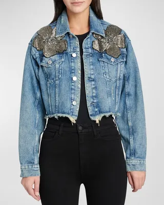 Cropped Denim Trucker Jacket