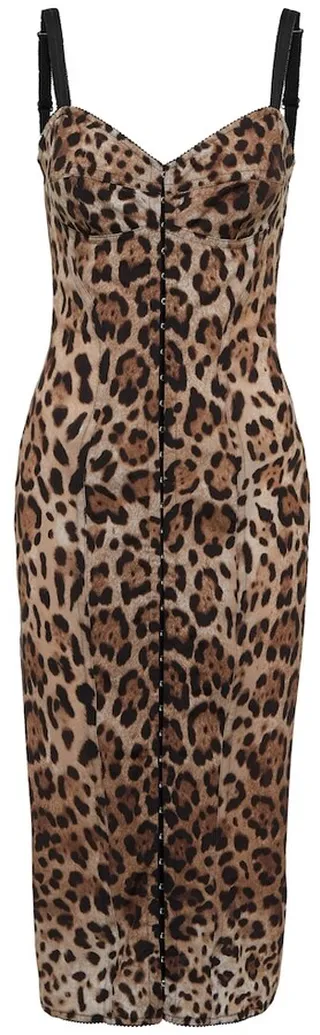 Leopard-print midi dress