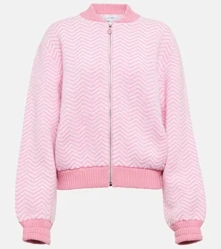Cashmere and cotton-blend boucle bomber jacket