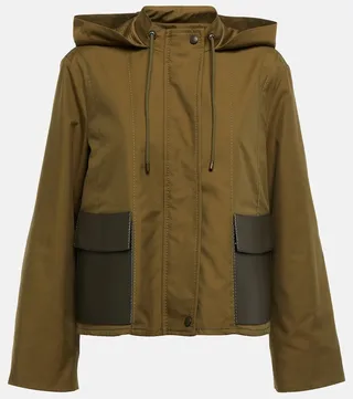 Waterproof cotton-blend gabardine parka