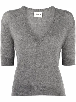 V-neck cashmere top