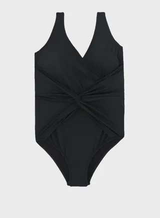 High Leg Front Twisted Swimsuit