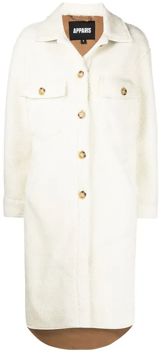 Wes single-breasted faux-shearling coat
