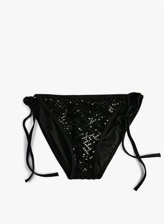 Sequin Bead Detail Bikini Bottom