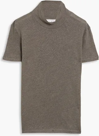 Wake linen-jersey turtleneck top