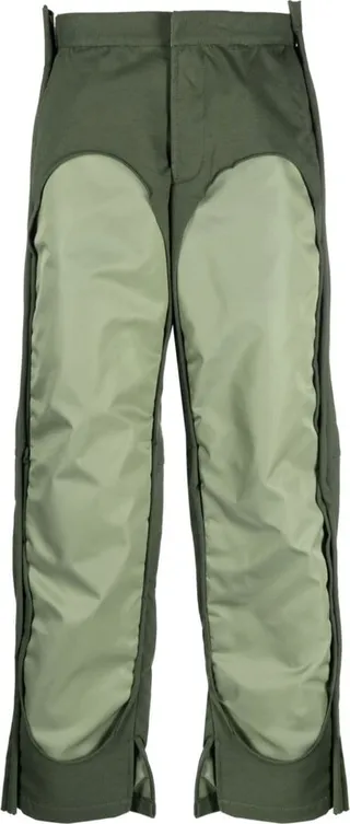 Contrast Wide-Leg Trousers