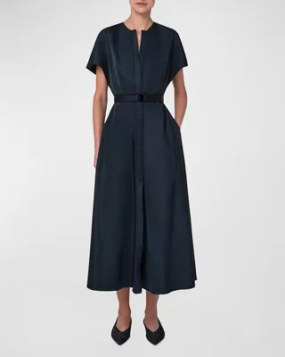 Belted Kimono Midi Dress