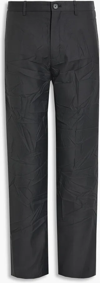Crinkled twill pants