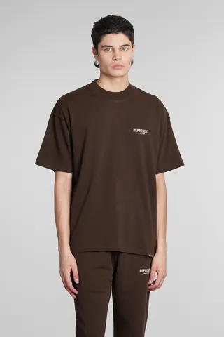 T-shirt In Brown Cotton
