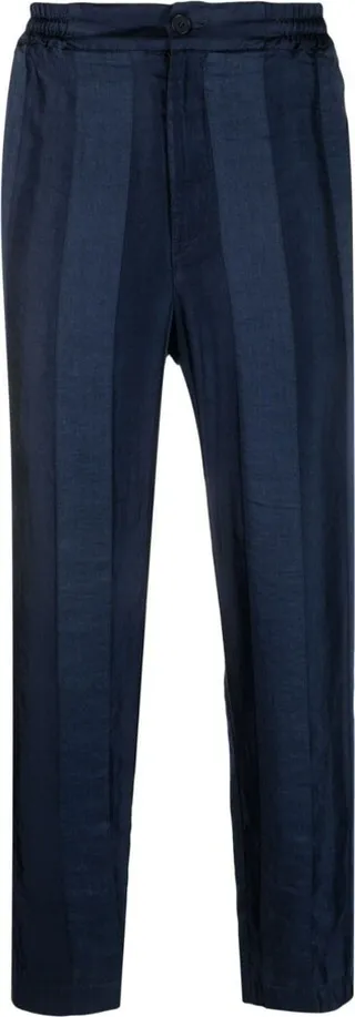 Striped Straight-Leg Trousers