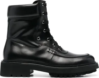 Lace-Up Leather Combat Boots