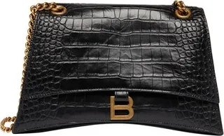 Crush Medium Chain Bag Crocodile Embossed
