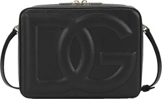 Medium calfskin camera bag with logo