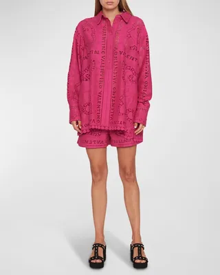 Logo Bandana Guipure Mini Shirtdress