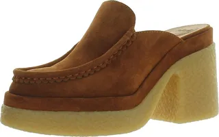Jamie Womens Suede Platform Clogs