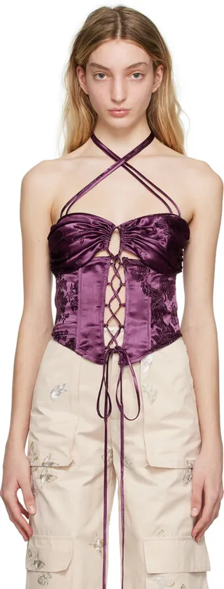 KIM SHUI SSENSE Exclusive Purple Corset Camisole