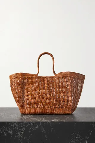 Dragon Diffusion - Window Shopper Medium Woven Leather Tote - Brown
