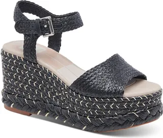 Dolce Vita Women's Tiago Raffia Ankle-Strap Espadrille Platform Wedge Sandals Women's Shoes