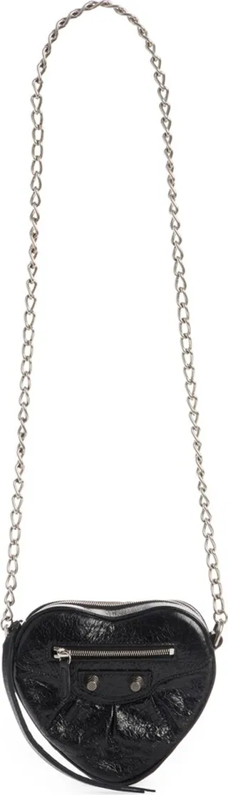 Mini Le Cagole Leather Heart Crossbody Bag