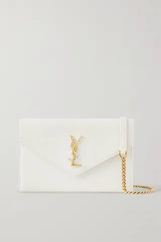 SAINT LAURENT - Cassandre Leather Shoulder Bag - White