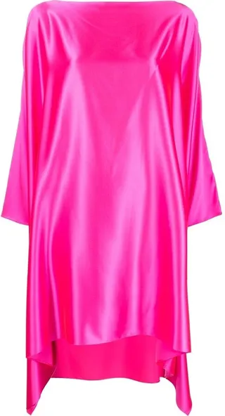 Draped Silk Mini Dress