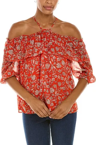 Vince Camuto Off-Shoulder Floral Divine Halter Top