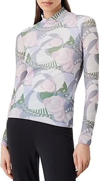 Emporio Armani Emorio Turtleneck Floral Print Top