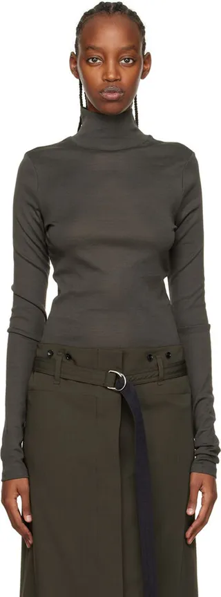 LEMAIRE Black Second Skin Turtleneck