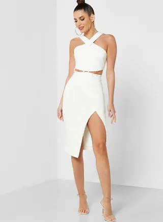 Halter Neck Cut Out Dress