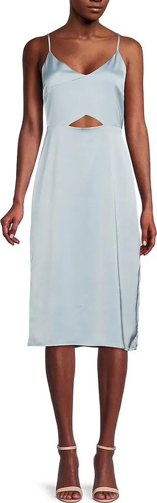 Cutout Satin Slip Dress