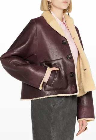 Single-Breasted Lamb Shearling Jacket