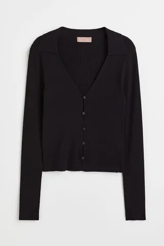 Rib-knit Cardigan