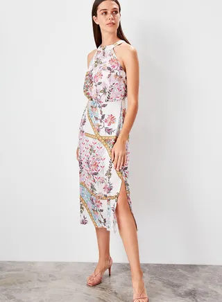 Printed Halter Neck Dress