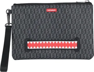 Money Check Grey Pouchette Handbag Lead