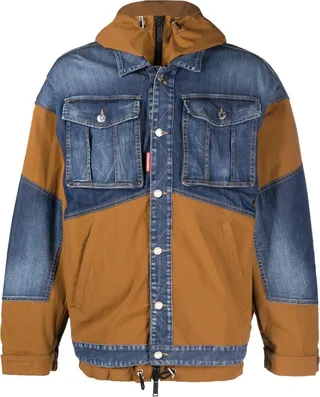 Panelled-Design Denim Jacket