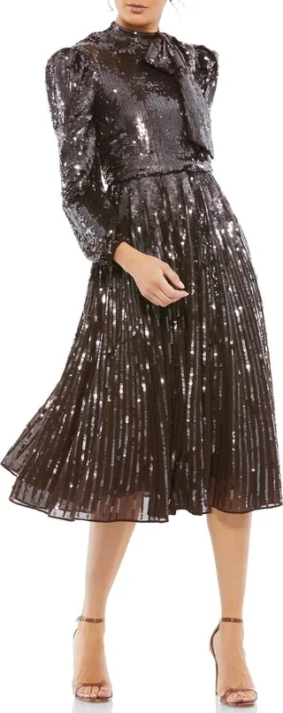 Sequin Long Sleeve Cocktail Dress