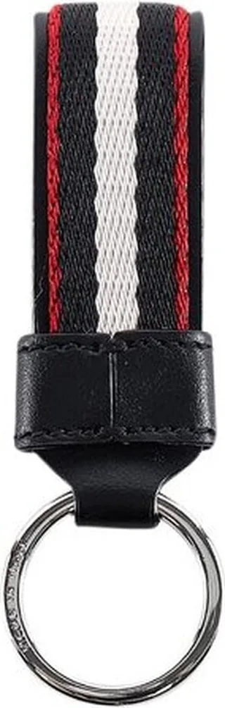 Bally Logo Printed Stripe Detailed Keyring