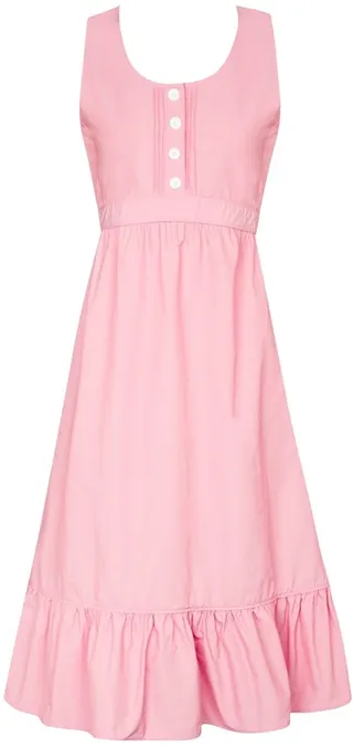 Technical faille midi dress