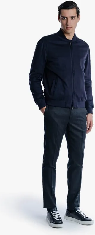 Cashmere Bomber Jacket with Zip Closure