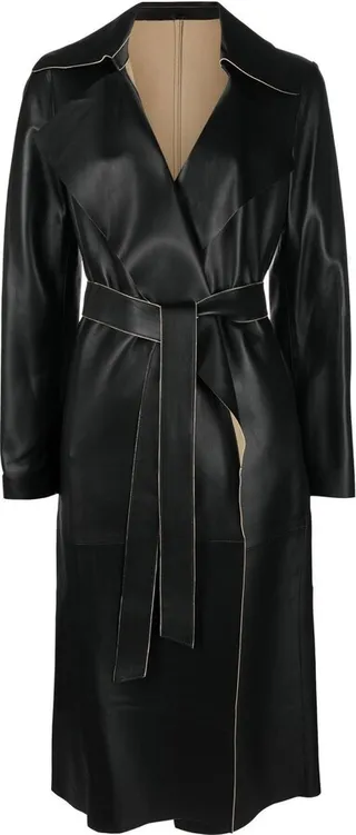Belted Leather Coat